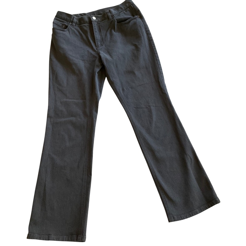 Lauren Jeans Co Ralph Lauren Straight Leg Pants Womens 10 Black Stretch Denim